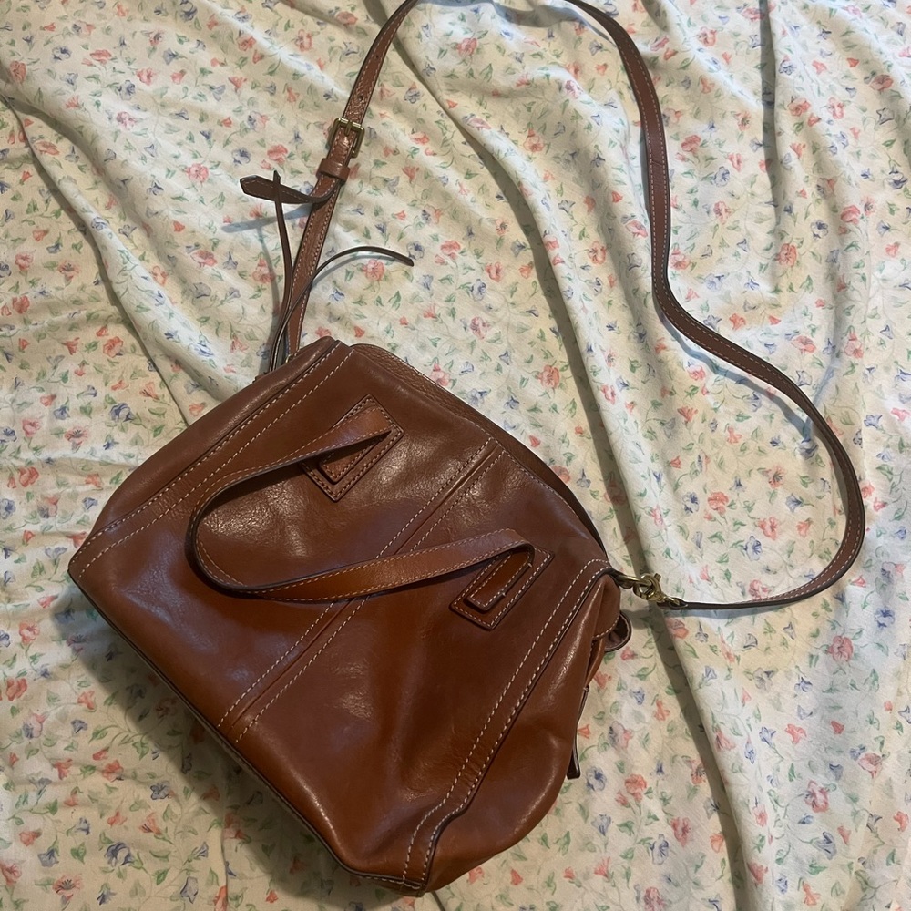 FOSSIL 100% Leather Brown Crossbody Purse